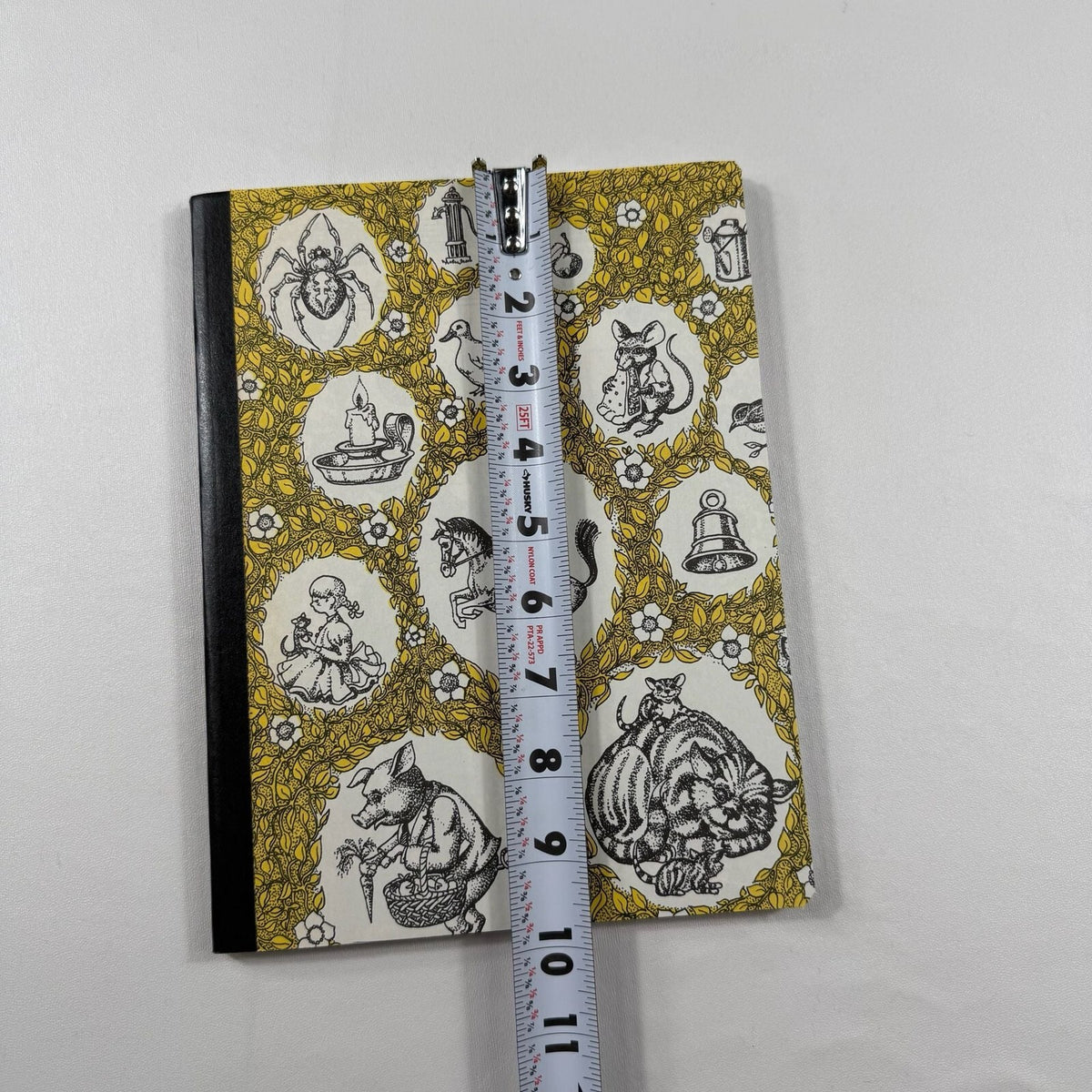 Vintage Yellow Floral Pattern Cover Lined Notebook Journal