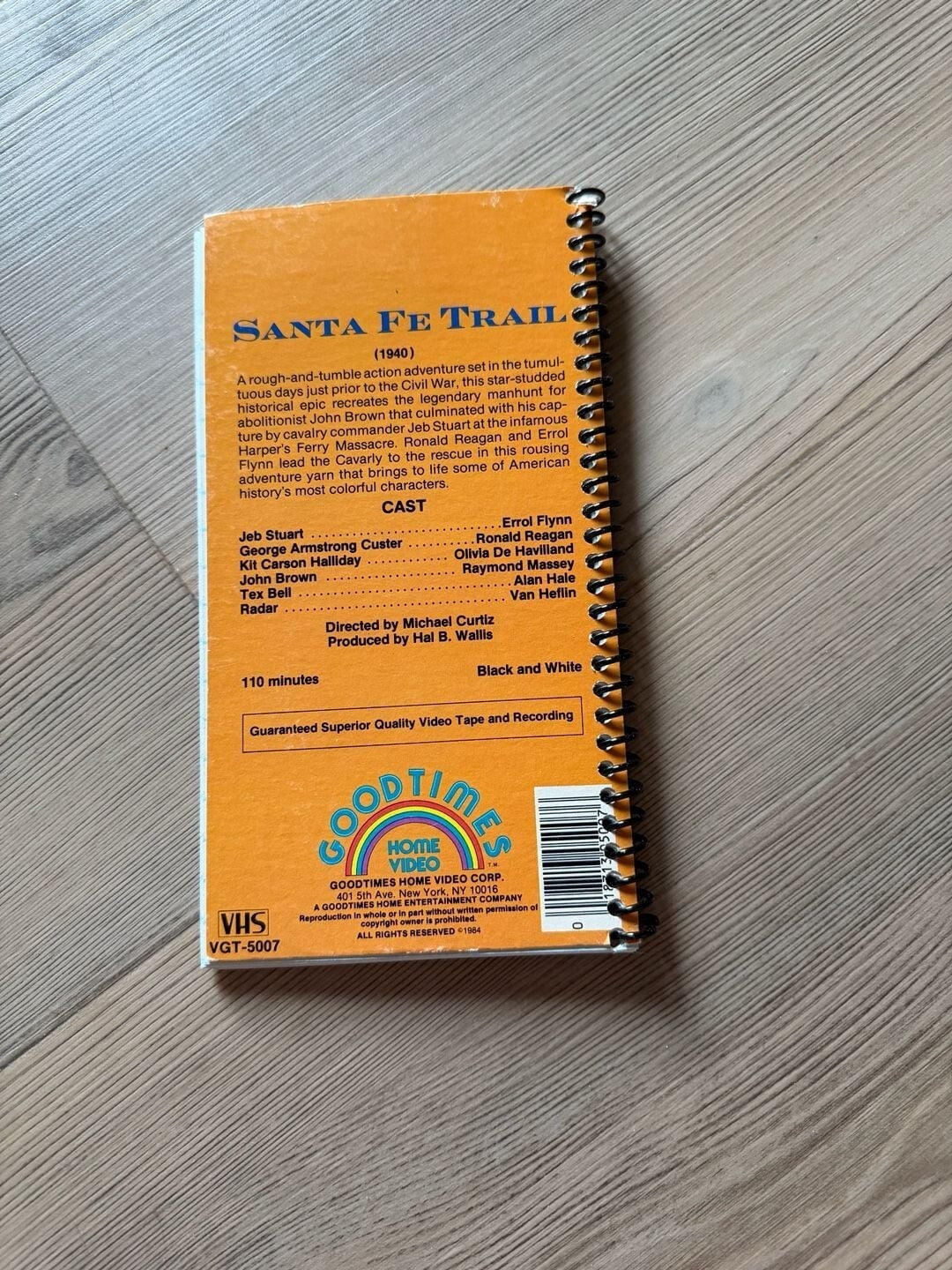 Santa Fe Trail (1940) VHS Goodtimes Home Video Notebook Repurposed