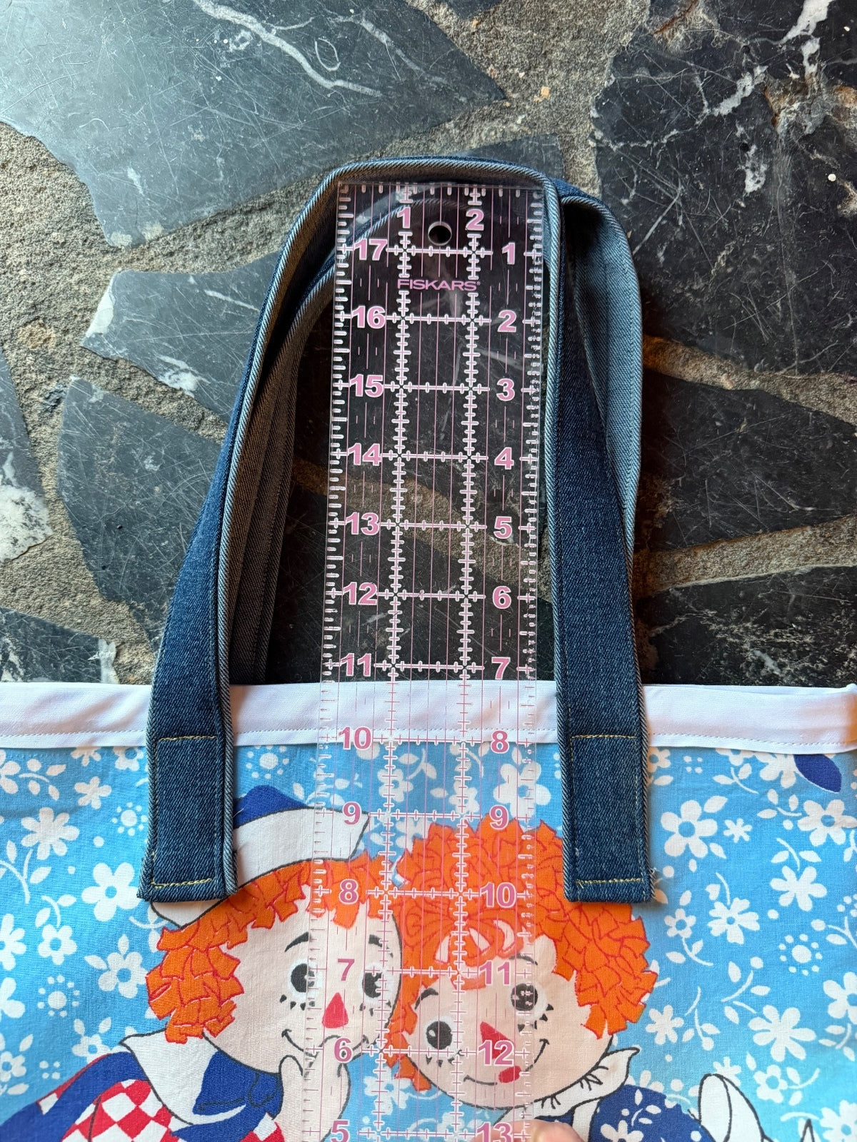 Vintage Style Raggedy Ann & Andy Print Tote Bag