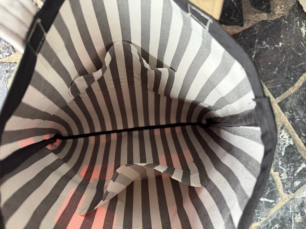 Handmade Halloween Themed Tote Bag with Pumpkin and Black Cat Design