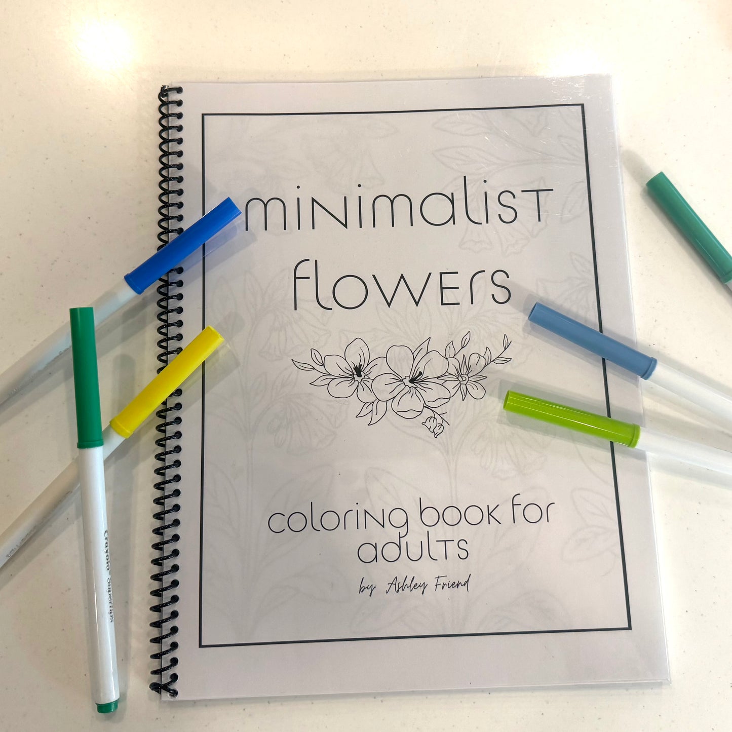 Minimalist Flower Coloring Book