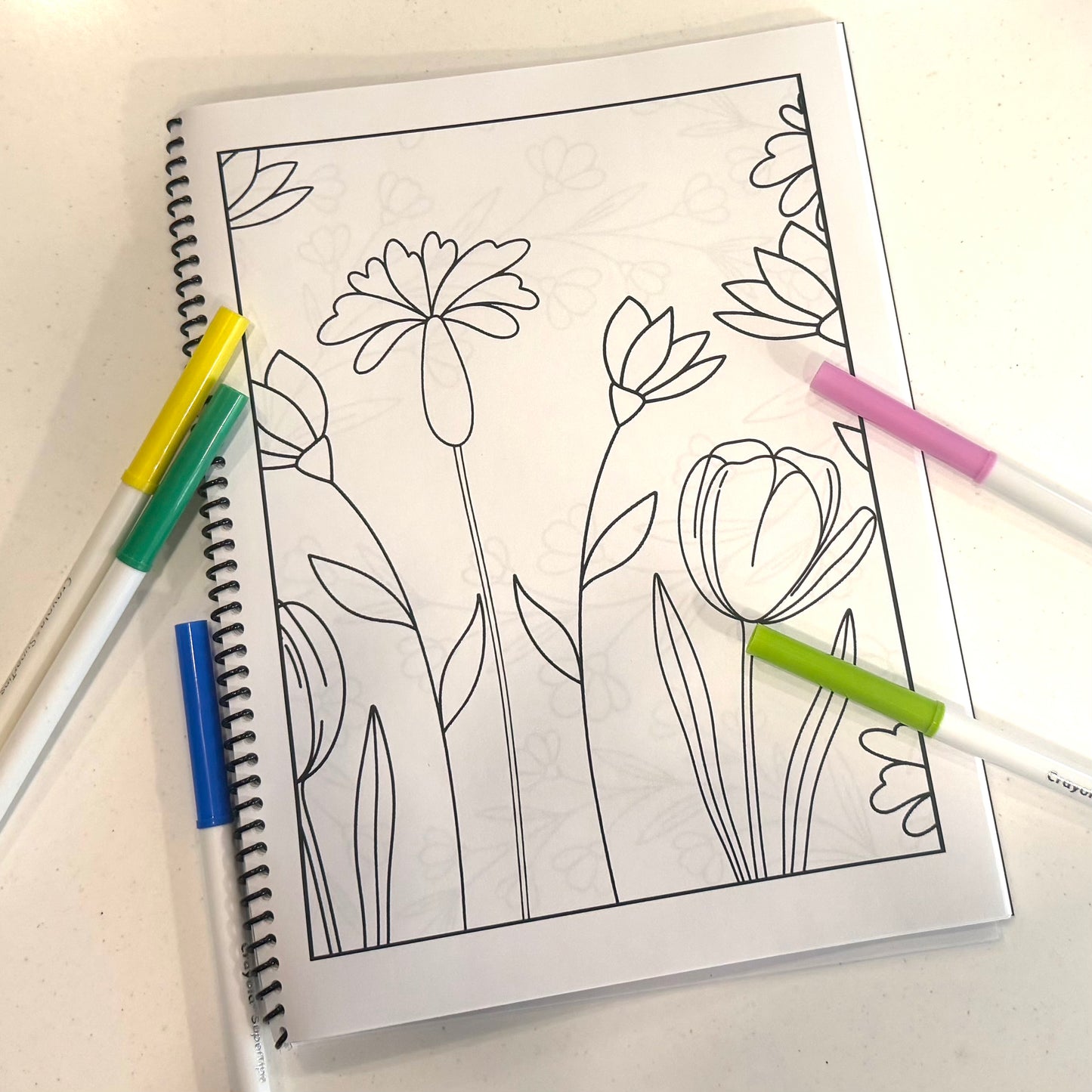 Minimalist Flower Coloring Book