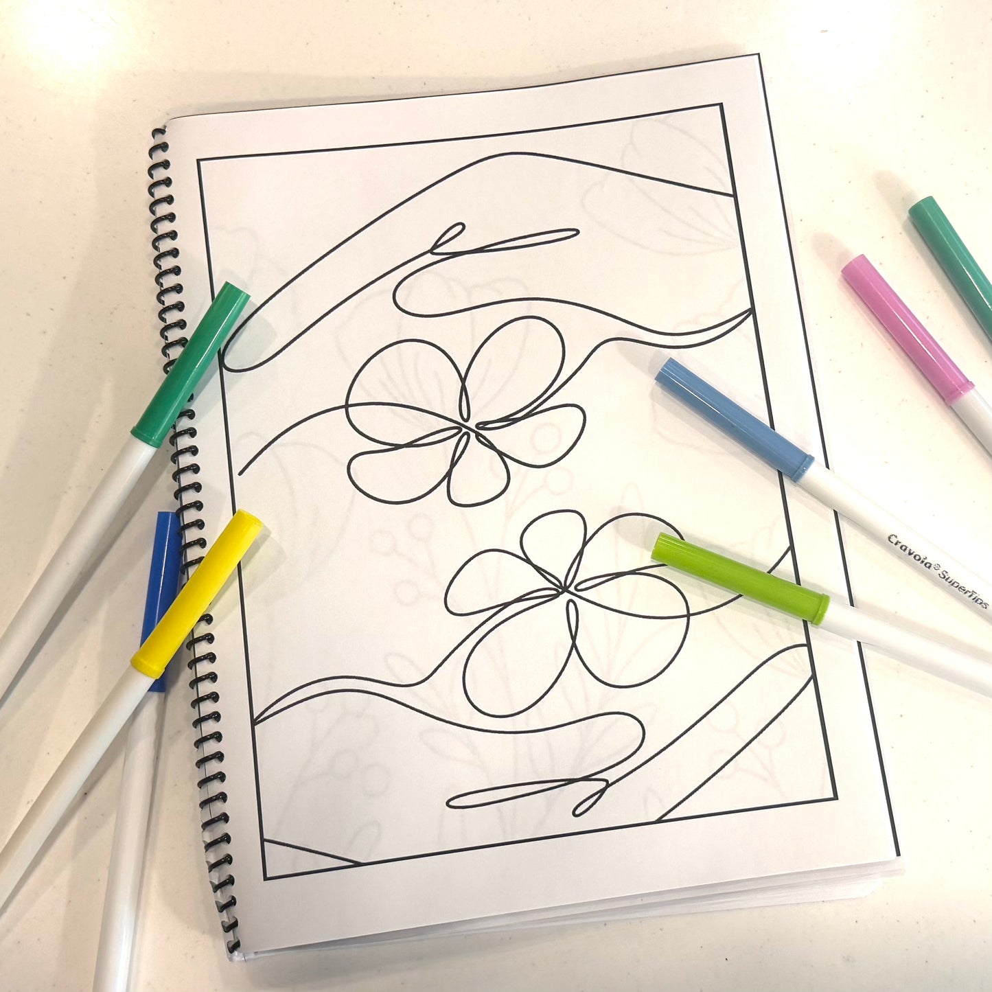 Minimalist Flower Coloring Book