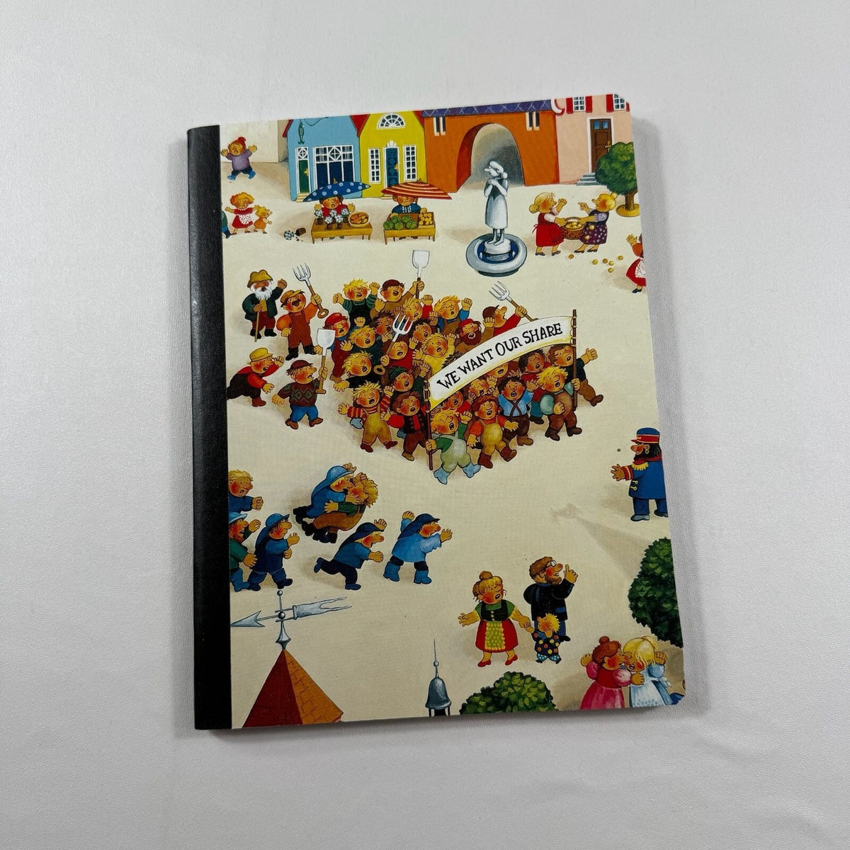 Vintage Illustrated 'We Want Our Share' Lined Notebook Journal