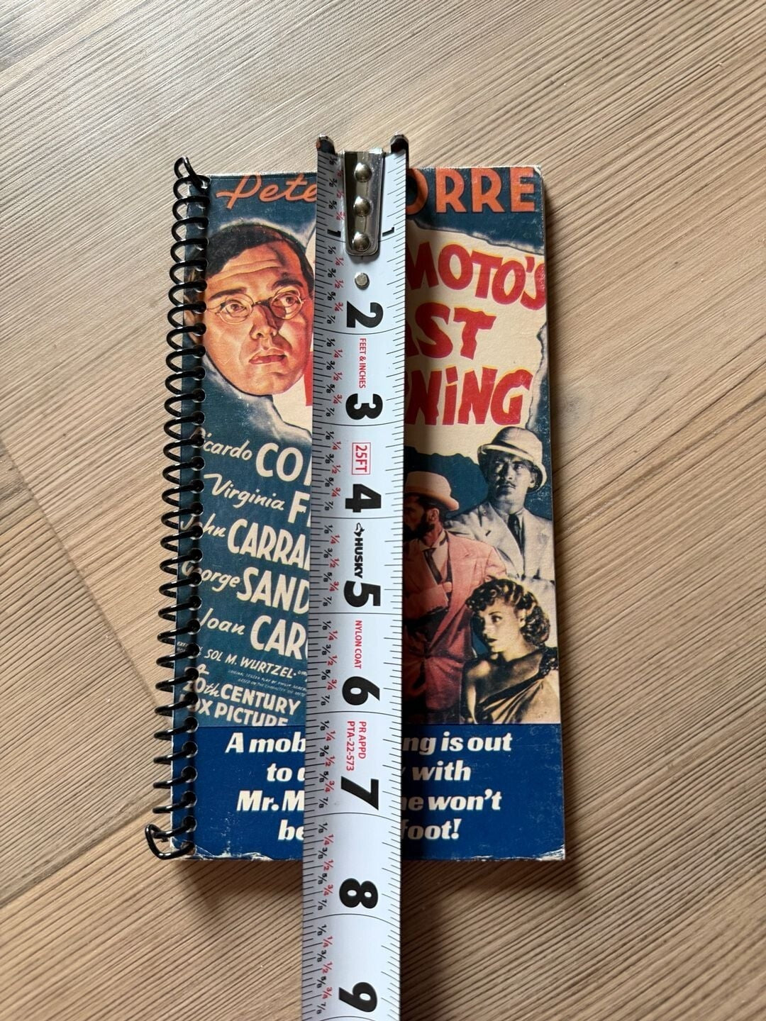 Upcycled Mr. Moto's Last Warning 1939 Movie VHS Cover Spiral Bound Notebook