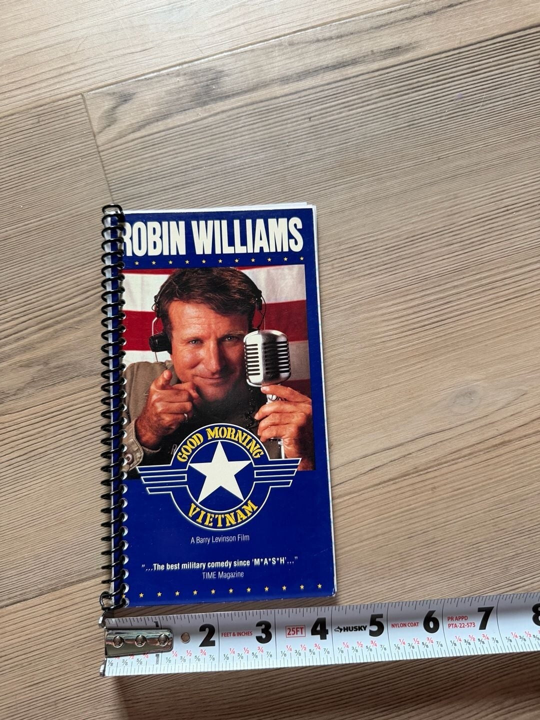 Good Morning, Vietnam Robin Williams Movie VHS Upcycled Spiral Bound Notebook