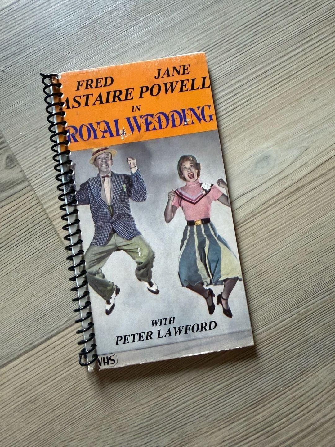 Vintage Royal Wedding (1951) Fred Astaire and Jane Powell VHS Upcycled Notebook